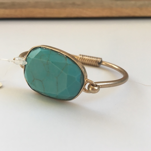 🗝Turquoise and gold hinge bracelet - Picture 3 of 4